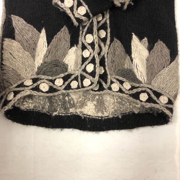 100% wool lined sweater coat Unique longer back cp - Picture 5 of 8